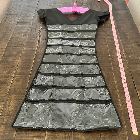 2 Sided Dress Style Hanging Organizer with Satin Hanger for Jewelry and Makeup - Picture 6 of 10